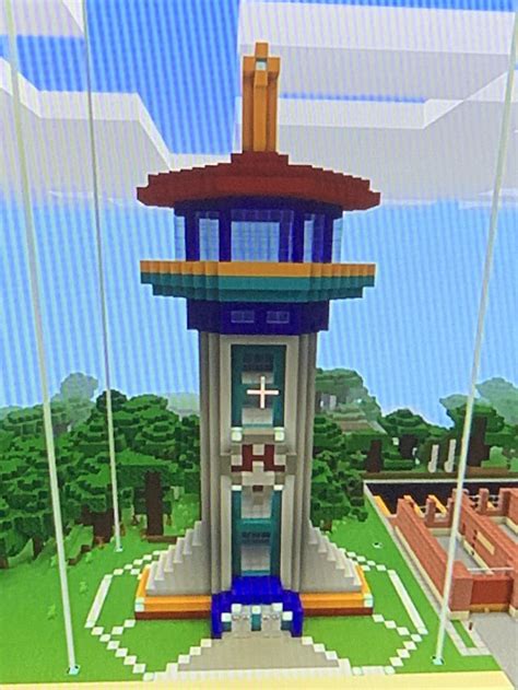 Paw Patrol Tower I built in Minecraft for my city. : Minecraft