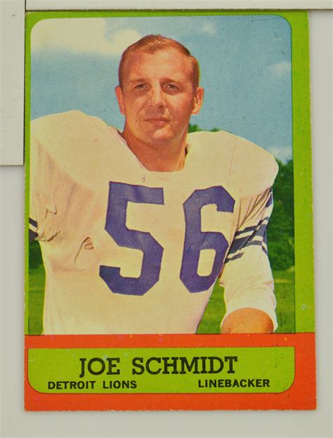 1963 Joe Schmidt Detroit Lions HOF Topps #35 Football Card | Property Room