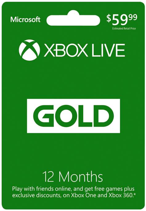 Microsoft Xbox LIVE 12 Month Gold Membership (Physical Card) | Xbox ...