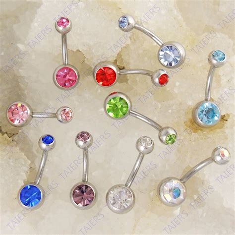 Piercing Umbigo Atacado 2 Pedras Aço Cirúrgico 10 Unidades - R$ 29,90 ...