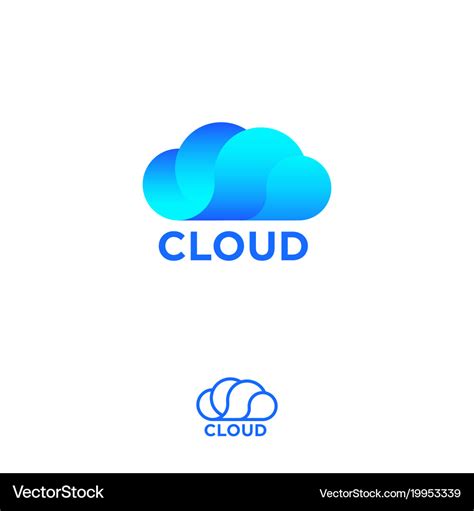 Cloud computing logo info emblems Royalty Free Vector Image