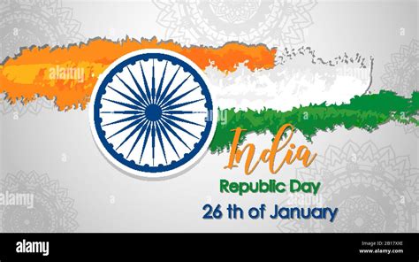 India republic day poster design with flag in background illustration ...