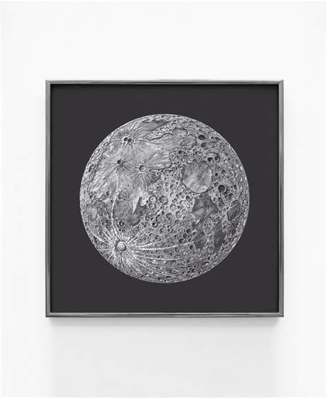 Full Moon Poster. La Luna Moon. Lunar Moon. Vintage Luna Print. Solar ...