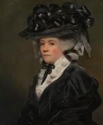Portrait of Charlotte Grote, wearing a black dress and ribboned hat ...