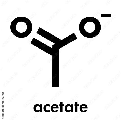 Acetate anion, chemical structure. Skeletal formula. Stock Vector ...