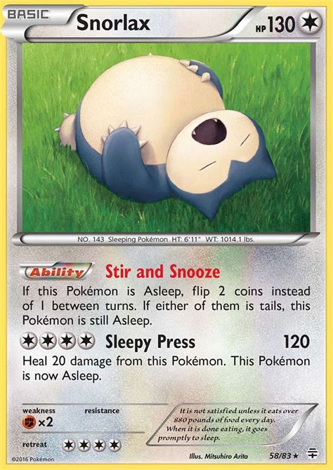 Snorlax 58 (Generations 2016) Pokemon Card