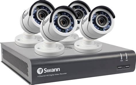 Best Buy: Swann PRO SERIES HD 4-Channel, 4-Camera Indoor/Outdoor Wired 1TB DVR Surveillance ...