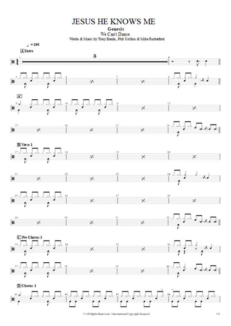 Jesus He Knows Me Tab by Genesis (Guitar Pro) - Full Score | mySongBook