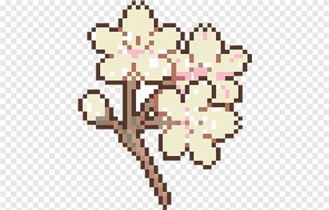 Fleur de cerisier Pixel art Perle, fleur de cerisier, esthétique, fleur ...