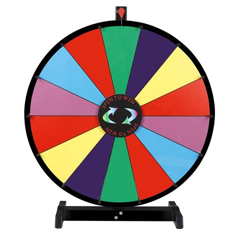 HomGarden 14 Slots Color Prize Wheel Game – 24'' Tabletop Spinner Wheel ...