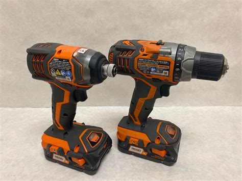 RIDGID 18V Cordless 2-Tool Combo Kit with 1/2 in. Drill/Driver, 1/4 in. Impact Very Good | Buya