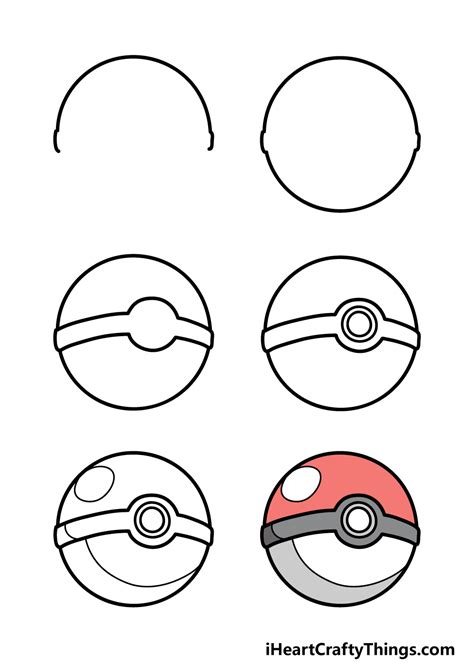 Pokeball Drawing - How To Draw A Pokeball Step By Step