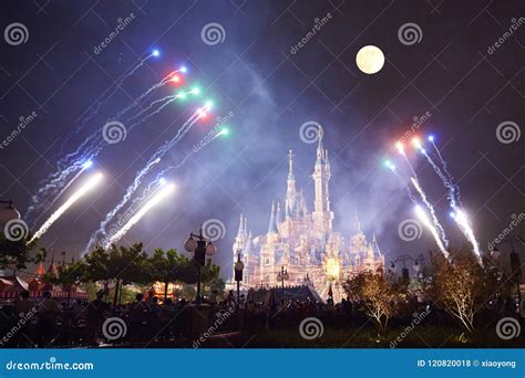 Shanghai Disney Castle Firework, China Editorial Stock Photo - Image of ...