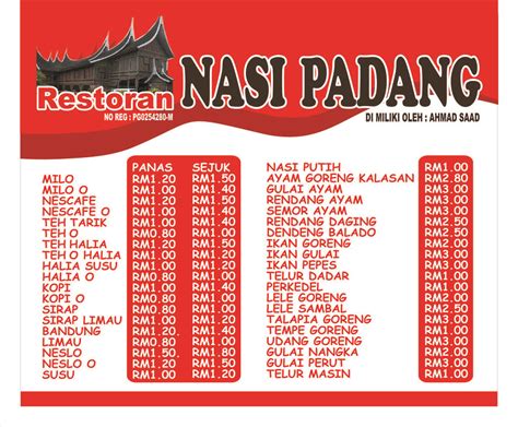 MENU RESTORAN NASI PADANG 19 5 10 | Ahmad Saad | Flickr