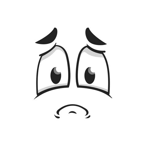 Cartoon sad face, vector plaintive look, unhappy 23518224 Vector Art at Vecteezy