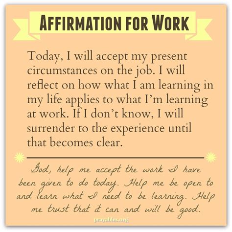 Affirmation for Work - Prayables