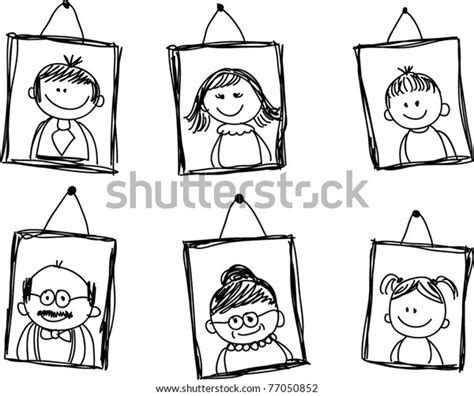 17,978 Family Cartoon Black White Drawing Images, Stock Photos & Vectors | Shutterstock