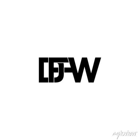 Dfw letter original monogram logo design wall mural • murals label ...