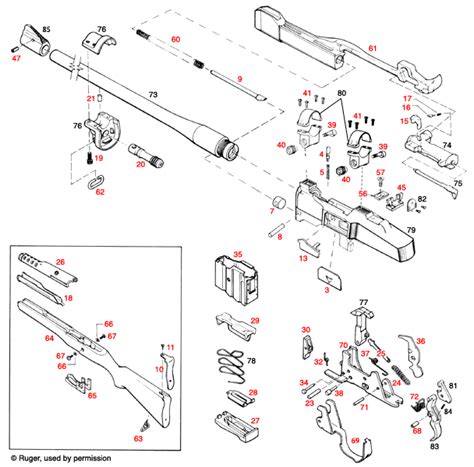 Ruger® Mini-14 Ranch Rifle Serial # Prefix 187-188 Schematic - Brownells UK