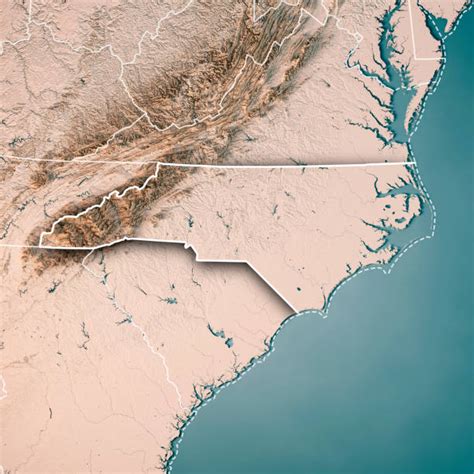 Topographic Map Of North Carolina Stock Photos, Pictures & Royalty-Free ...