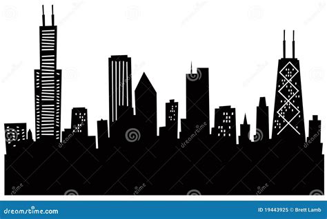 Cartoon Chicago Skyline stock illustration. Image of cityscape - 19443925