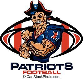 EPS Vectors of patriots football - muscular patriots football player ...