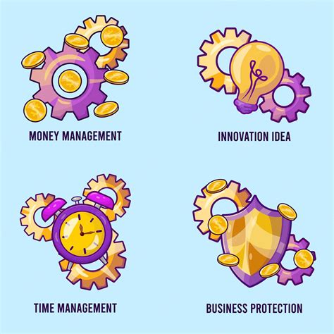 Premium Vector | Business management clip art vector set in flat design style illustration