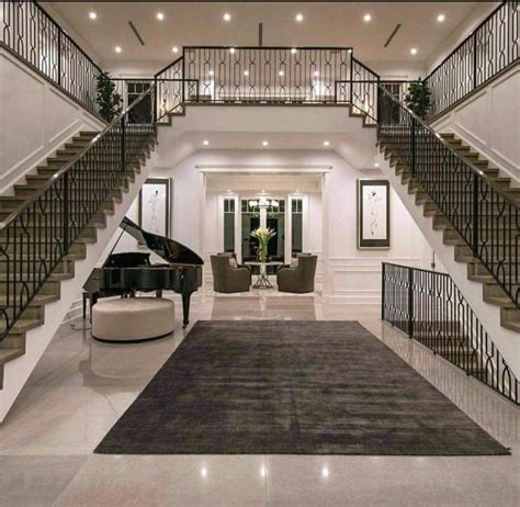 Double Staircase | Mansion interior, Modern mansion, House entrance