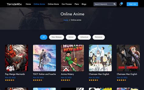 Tendex - Anime and Manga HTML5 Website Template for $29