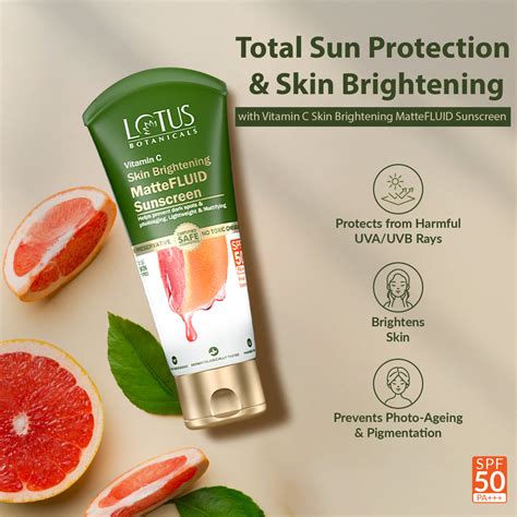 Get Glowing Skin with Vitamin C Sunscreen - Shop Now For Skin Brightening Mattefluid Lotus ...