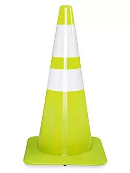 Reflective Traffic Cones - 28", Lime S-12188LIME - Uline