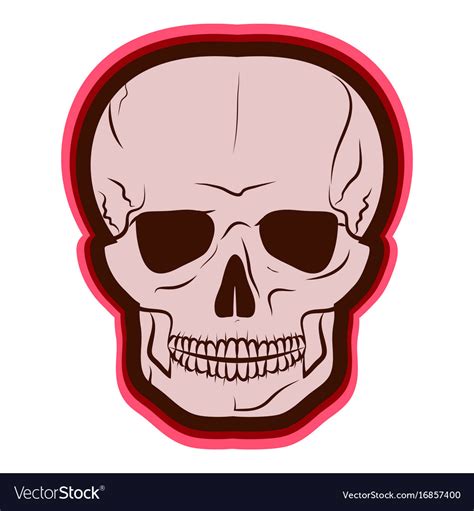 Red skull drawing by hand Royalty Free Vector Image