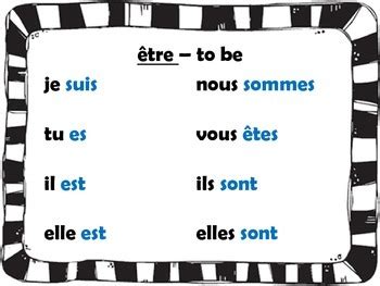 Etre Verb Chart: A Visual Reference of Charts | Chart Master