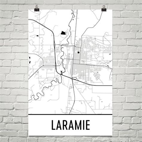 Laramie Map Laramie Art Laramie Print Laramie WY Poster - Etsy