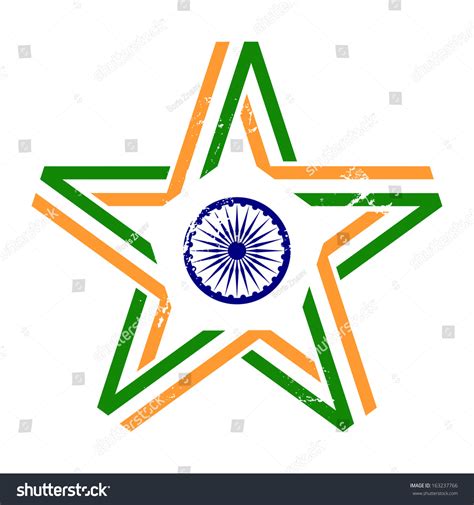 Star India Flag Colors Symbols Vintage Stock Illustration 163237766 ...