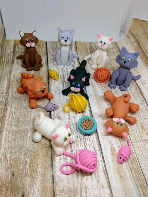 Fondant Cat Cake Toppers Fondant Cats Cat Lover Party Cat | Etsy | Fondant cat, Cat cake, Cat ...