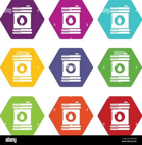 Oil icons set 9 vector Stock Vector Image & Art - Alamy