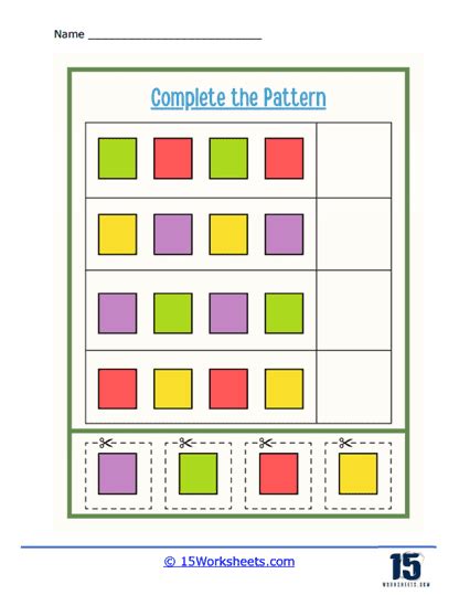 Complete the Pattern Worksheets - 15 Worksheets.com