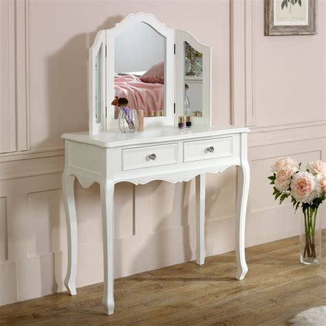 White Dressing Table & Mirror Set - Victoria Range