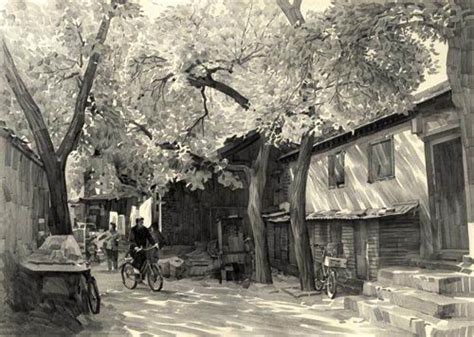 Pencil Sketch: Beijing's Hutong, Kuang Han's Pencil Sketch, China ...