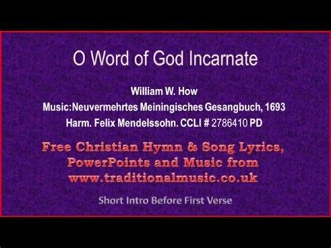 O Word Of God Incarnate - Hymn Lyrics & Music - YouTube