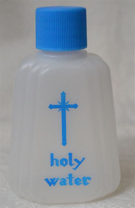 Small Plastic Holy Water Bottle, Cross, 50mm x 80mm,, Empty (no water)