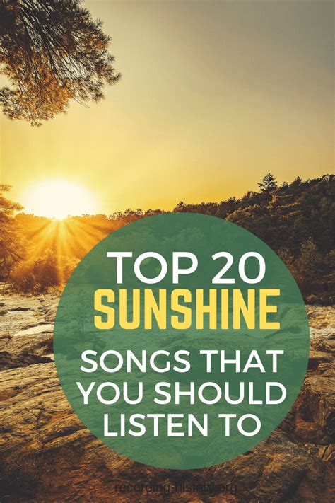 20+ Songs About Sun and Sunshine - Songs With Sunshine In The Title ...