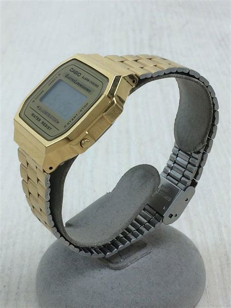 CASIO Quartz Digital stainless steel black gold water resist A168 #10774 VERYGOO | eBay