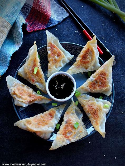 Vegan Potstickers with vegetables and tofu - Madhu's Everyday Indian