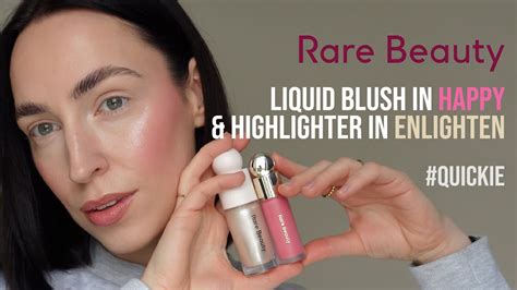 RARE BEAUTY Blush in Happy and Enlighten highlighter | #QUICKIE - YouTube