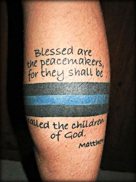 My LEO's "Thin Blue Line" tattoo.... Love him!!!! | Police tattoo, Line ...