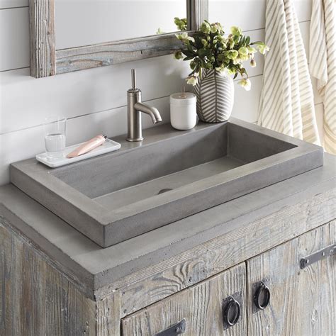 Native Trails 36" NativeStone Vanity Top in Slate- Trough with Single ...