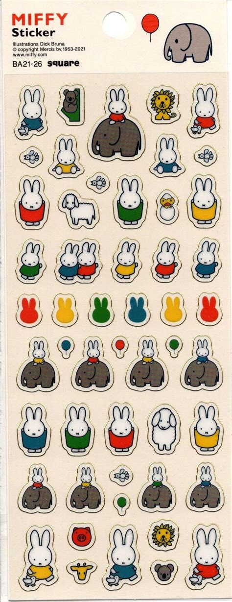 Miffy Stickers Gold Trim Reference A6148 - Etsy | Miffy, Cute stickers, Scrapbook stickers printable