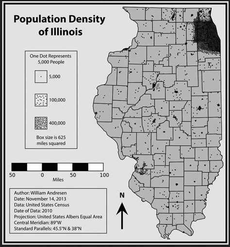 Population Density Map of Illinois